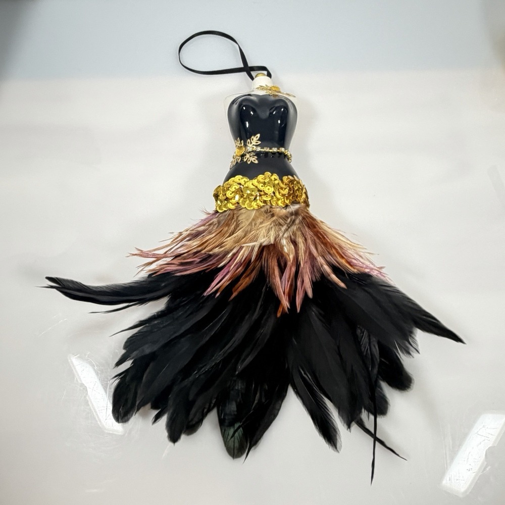 Vintage Feather Dress Form Mannequin Ornament Wall Hanging Unique Creations SF - Picture 7 of 15